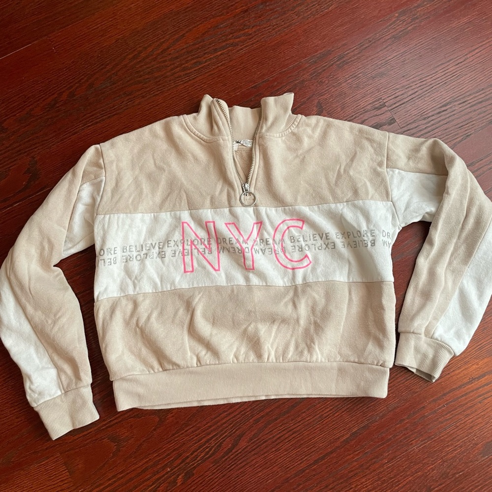 H&M NYC 1/4 zip sweatshirt 10/12Y